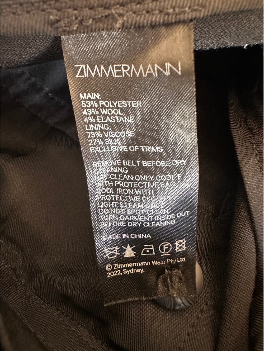Zimmermann Wool Blend Woven Wide-Leg Pants Trousers in Black Women’s sz 4 Large - Picture 8 of 15